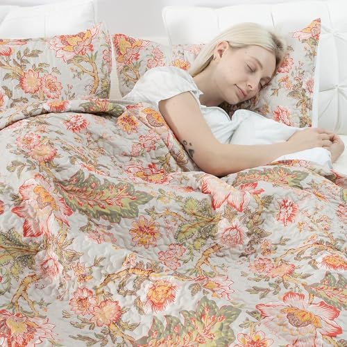 King Size Quilt Set Green Bedding 3 Piece