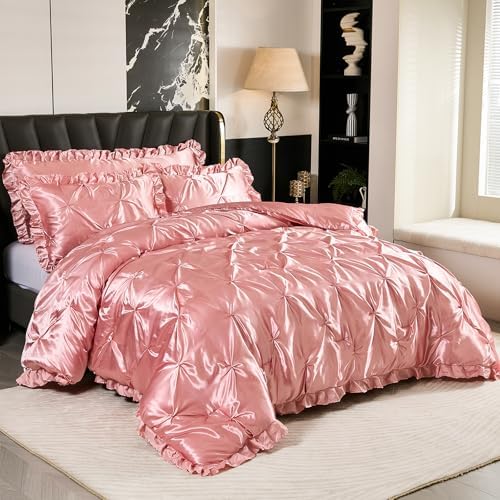 Bedbay Pink Satin Comforter Set 4 Pcs Luxury