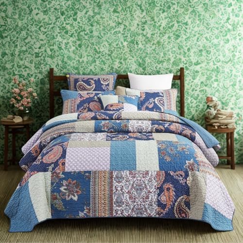 Tache Home Fashion Cotton Patchwork Quilt Set Queen
