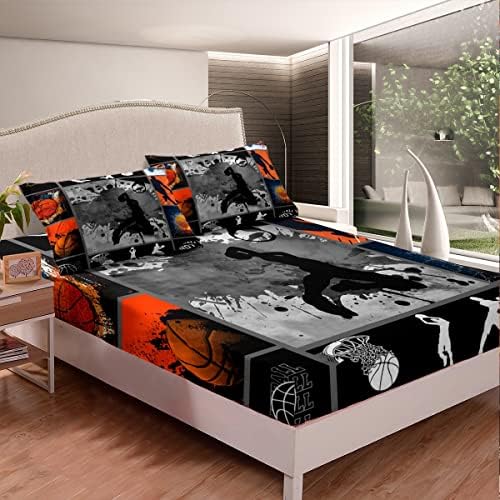 Erosebridal Water Fire Basketball Bed Sheets Twin Set 1