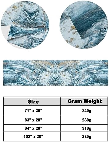 Abstract Marble Bed Runner Scarf Twin Size 71x20