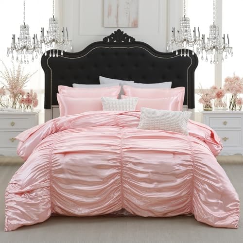 Bedorm 9 Pc Full Size Satin Comforter Set