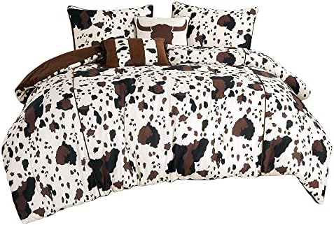 Linen Mart Rustic Cowhide Comforter Set Twin
