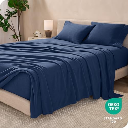 Bare Home Super Soft Fleece Sheet Set Twin XL Dark Blue