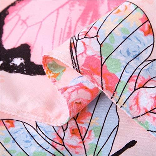 Feelyou Kids Duvet Cover Set Twin Size Pink Butterfly Print