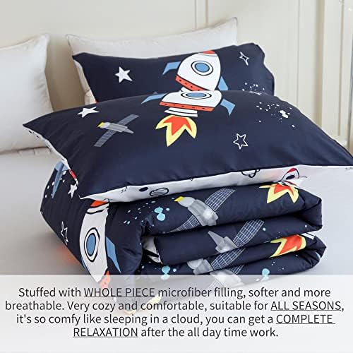RYNGHIPY Space Rocket Comforter Set Twin Size