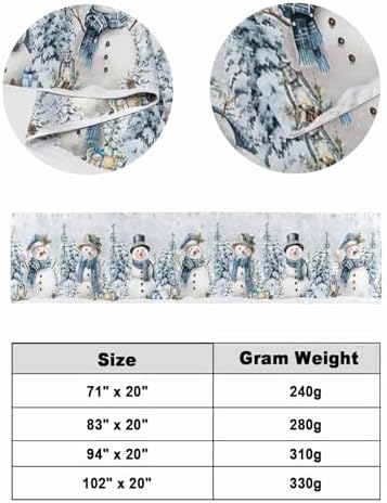 Chucoco Christmas Snowman Bed Runner Scarf for Twin Size Bed