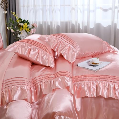 Bedbay Pink Satin 8-Piece Queen Comforter Set 1