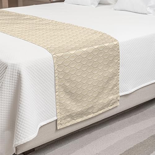 Ambesonne Queen Bed Runner with Droplet Dots