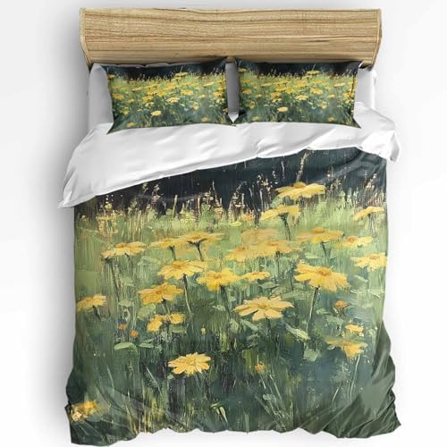 Boanket 3-Piece Queen Bedding Set with Zipper and Floral Design