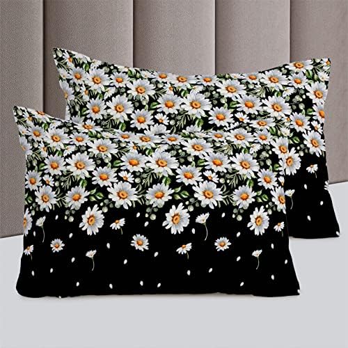 OComster California King Duvet Cover Set with Weeping Flowers Print