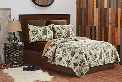 CF Home Rustic Pinecone Quilt Set 3 Piece