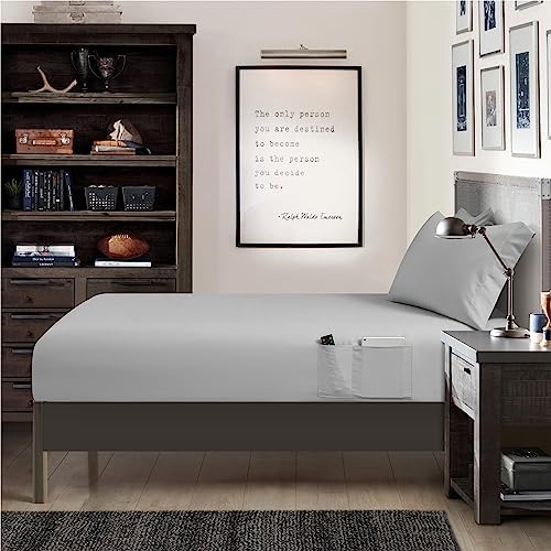 3 Piece Twin XL Sheet Set with Tech Pockets - Grey
