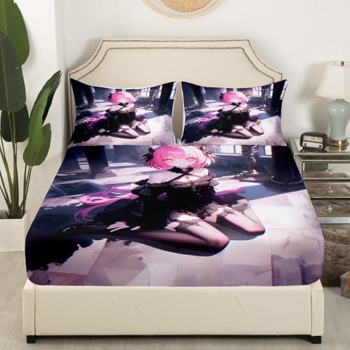 Manfei Kawaii Princess Twin Fitted Sheet Set