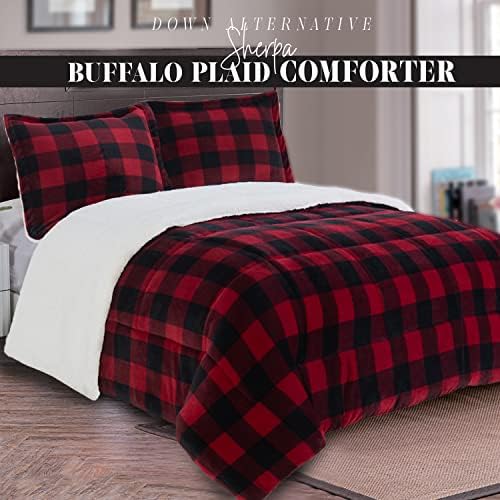 Elegant Comfort 3-Piece Buffalo Plaid Comforter Set