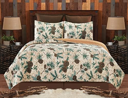 CF Home Rustic Pinecone Quilt Set 3 Piece