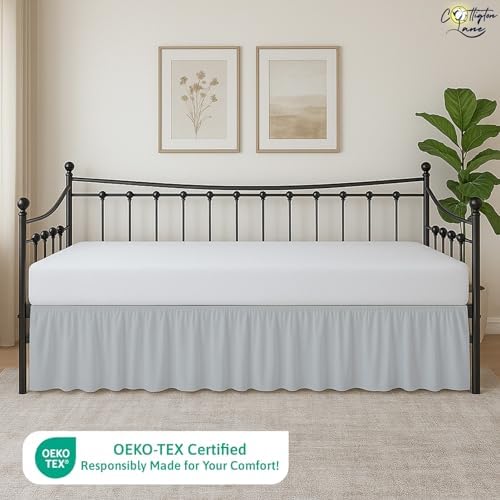 Cottington Lane Daybed Skirt Twin Light Grey 18 Inch Drop