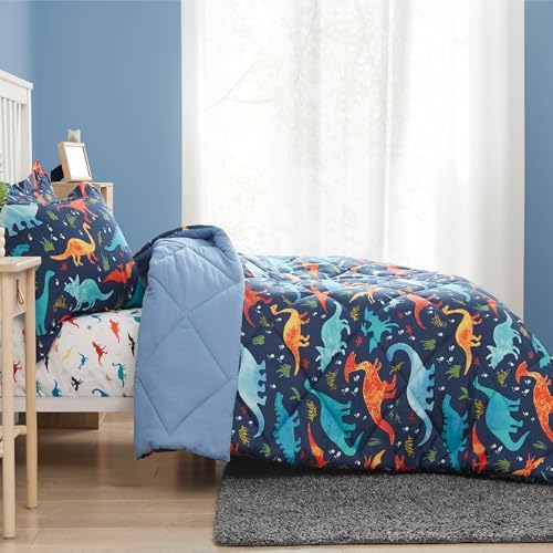PPOLCA Queen Dinosaur Kids Comforter Set - 3 Pieces Super Soft and Lightweight