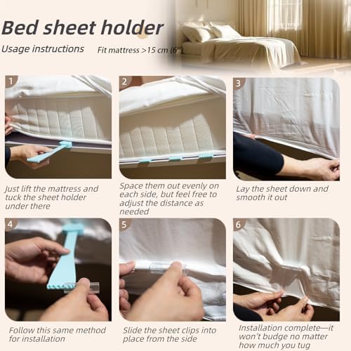 ELYXKY 6PCS Non-Slip Bed Sheet Grippers