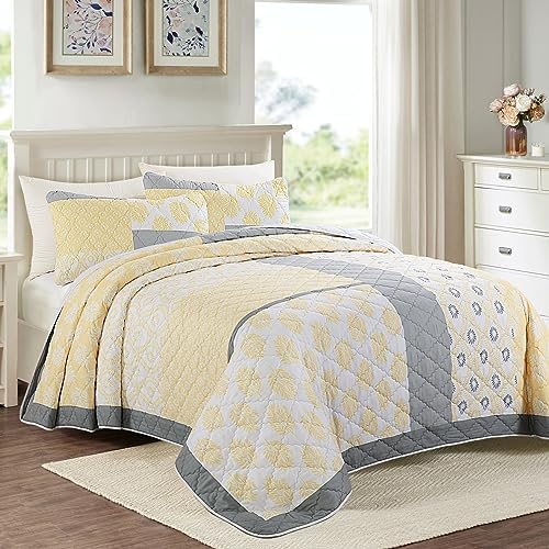 HOMBYS Oversized Plaid Patchwork Bedspread Set