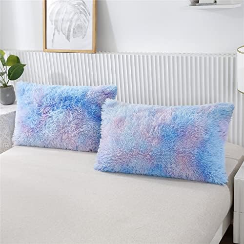 RYNGHIPY Fuzzy Faux Fur Duvet Cover Set Twin Size