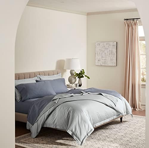 BOLL BRANCH Percale Hemmed Sheet Set - Twin Mineral 100 Organic Cotton