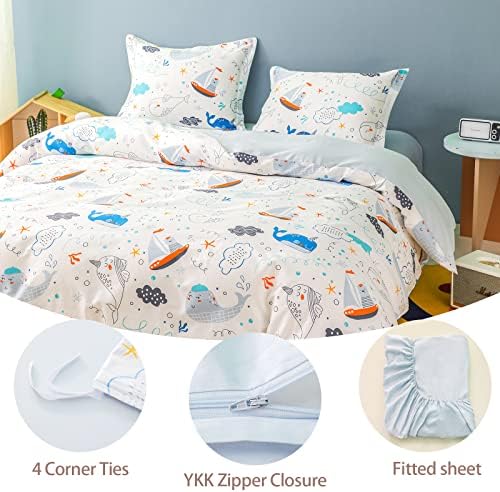 SimpleOpulence 3-Piece Organic Cotton Duvet Set with Zipper Closure