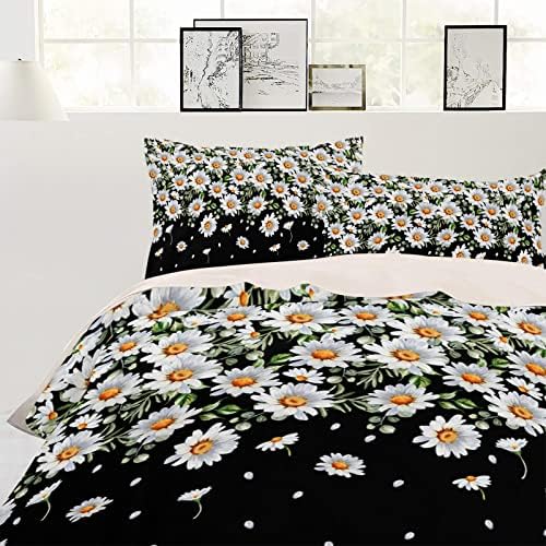 OComster California King Duvet Cover Set with Weeping Flowers Print