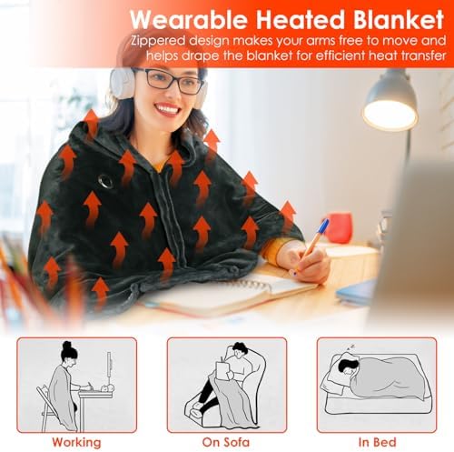 Moclever USB Heated Shawl with Zipper for Home Office 1