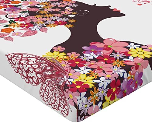 Ambesonne Butterflies Fitted Sheet Multicolor California King