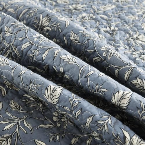 DDUOXIN Oversized King Bedspread Set - 128x120 Grayish BlueBeige