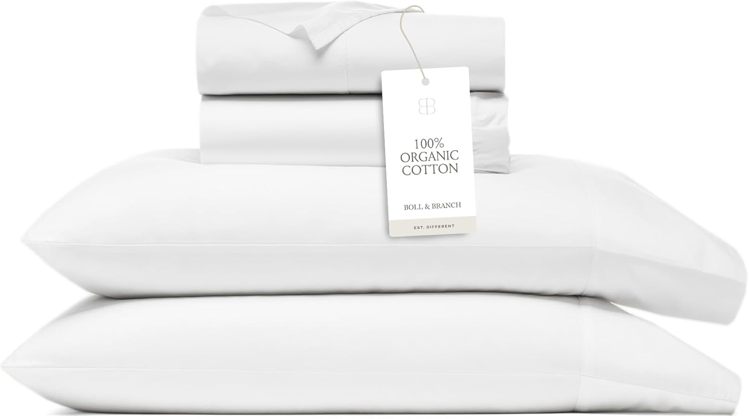 Boll Branch Percale Hemmed Sheet Set - Twin XL White