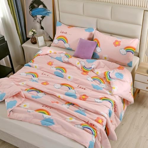 SDY 3PCS Rainbow Queen Comforter Set