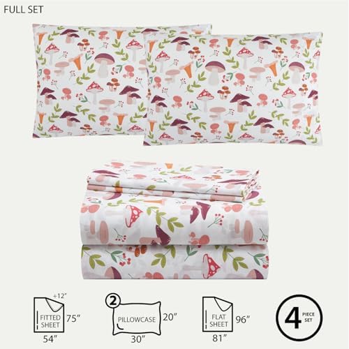 Urban Lifestyle 4 Piece Sheet Set Wild Mushroom Print Full