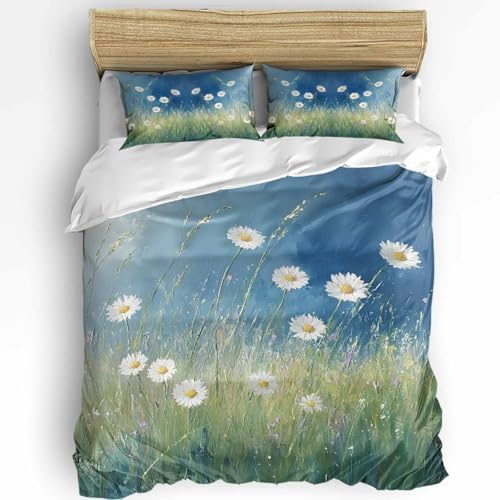 Boanket 3 Piece Queen Size Floral Duvet Cover Set