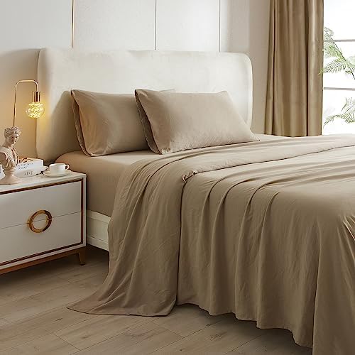 HighBuy Khaki Twin XL 3 Piece Sheet Set