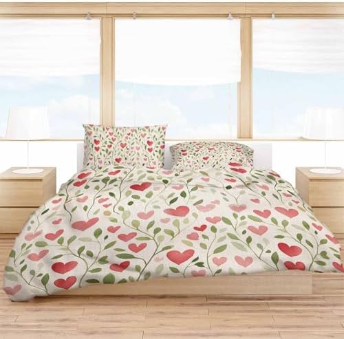 Valentines Day Bed Duvet Cover Queen Set 3 Piece