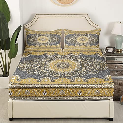 Erosebridal Bohemian Floral Twin Sheet Set