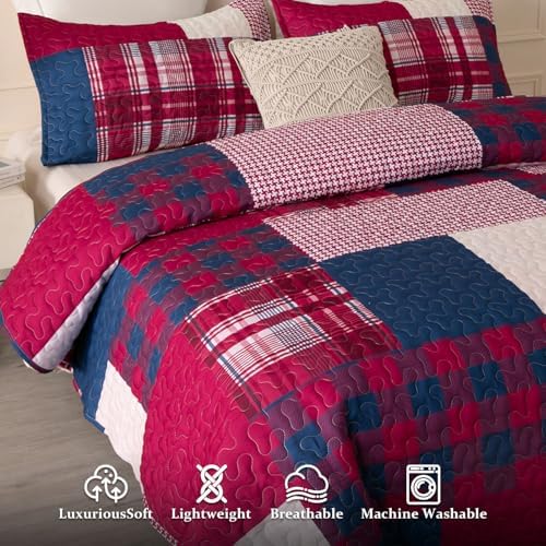 DURLENGEN Boho Quilt Set King 3Pcs