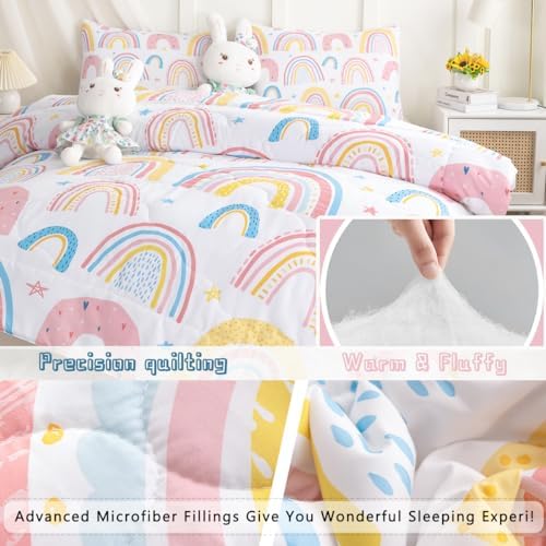 BEDMUST Rainbow Queen Comforter Set 3 Piece