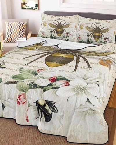Chucoco Twin XL Quilt Bedding Set with Pillow Shams