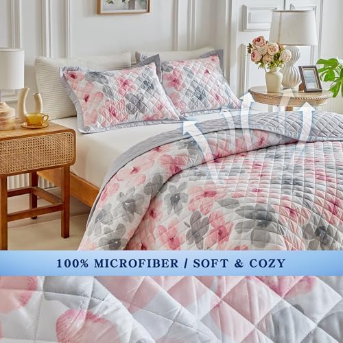 Cooling Quilt Set Queen Size Reversible Floral