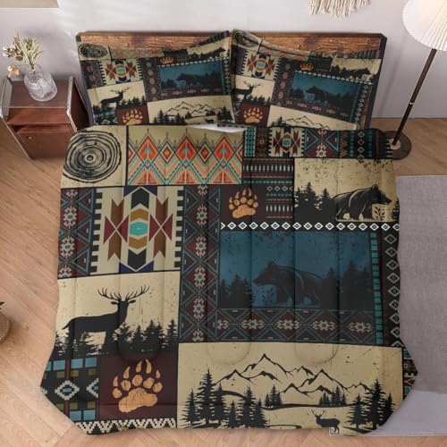 WeCozy Twin Comforter Set with Pillowcase Black White Abstract Animal Print