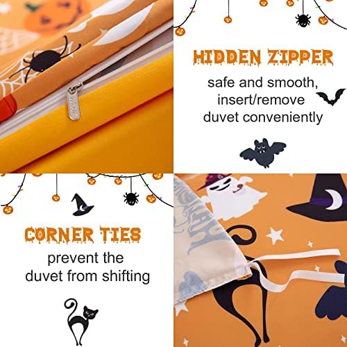 Luxudecor Halloween Duvet Cover Set Queen Size 1