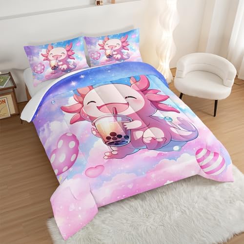 HOSIMA Pink Rainbow Queen Comforter Set 3pcs 1