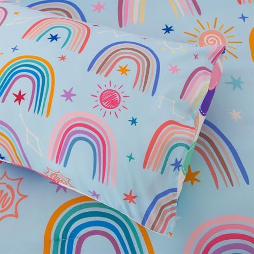 Holawakaka Boho Rainbow Comforter Set with Sheets