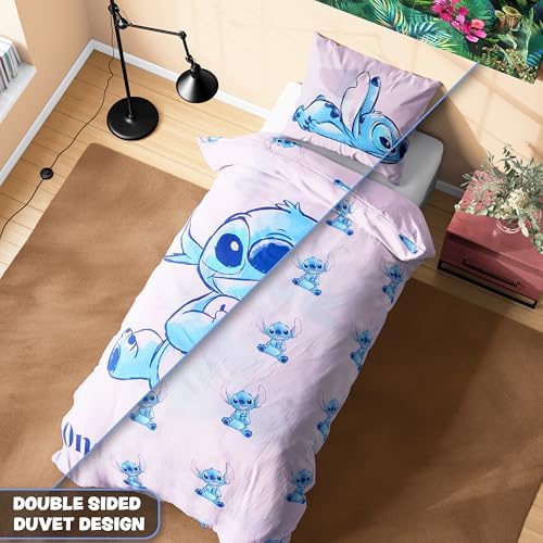 Disney Stitch Duvet Cover and Pillowcase Set - Pink