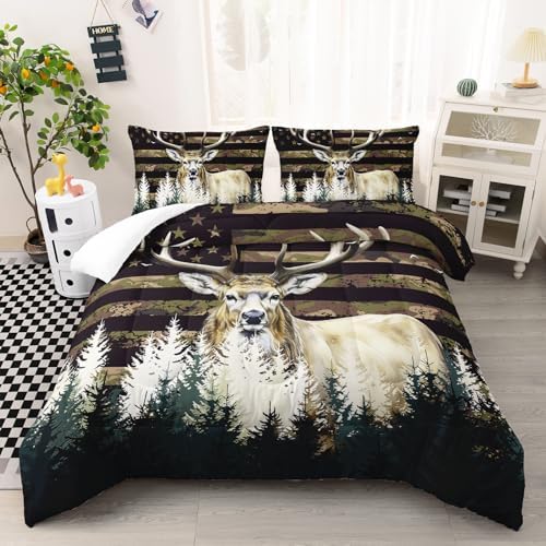 Ntlfup Deer Camo Comforter Set for Kids Teens 1