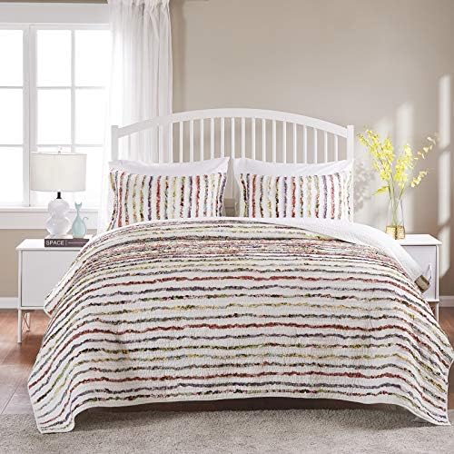 Greenland Home - GL-1104YK Bella Ruffled Quilt Set 3-Piece KingCal King Multi