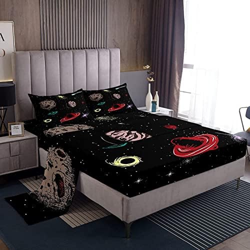 Outer Space Sheets California King Set - Starry Sky Planets Bedding 1